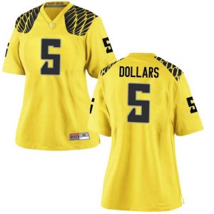 Women Sean Dollars Gold Ducks #5 Football Replica College Jerseys