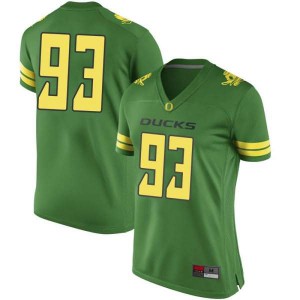 Womens Sione Kava Green UO #93 Football Game Stitched Jerseys