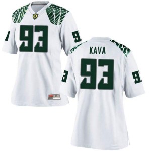 Womens Sione Kava White UO #93 Football Game Embroidery Jerseys