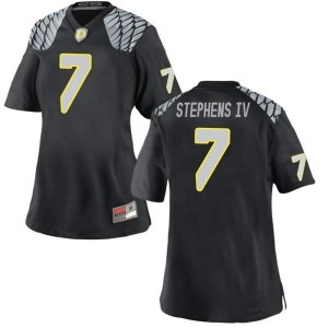 Womens Steve Stephens IV Black Ducks #7 Football Game Official Jersey