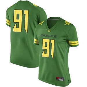 Womens Taylor Koth Green Ducks #91 Football Replica Embroidery Jersey
