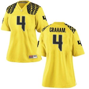 Womens Thomas Graham Jr. Gold Ducks #4 Football Game Player Jersey