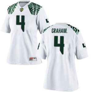 Women Thomas Graham Jr. White Ducks #4 Football Game Stitched Jerseys