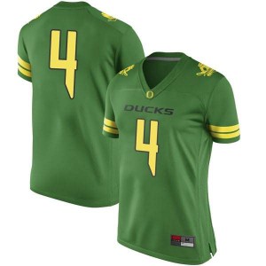 Women Thomas Graham Jr. Green Ducks #4 Football Replica Embroidery Jerseys