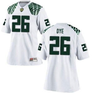 Women's Travis Dye White Ducks #26 Football Game Embroidery Jerseys