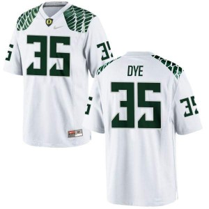 Womens Troy Dye White Oregon Ducks #35 Football Authentic Embroidery Jersey