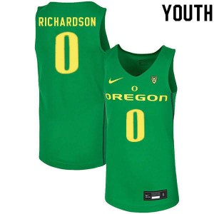 Youth Will Richardson Green Ducks #0 Basketball Stitch Jerseys