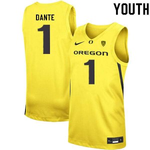 Youth N'Faly Dante Yellow UO #1 Basketball Embroidery Jersey