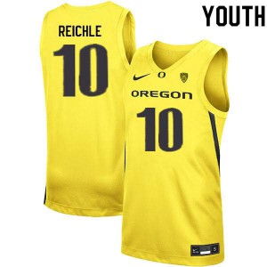 Youth Gabe Reichle Yellow Oregon Ducks #10 Basketball Player Jersey