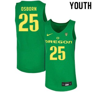 Youth Luke Osborn Green University of Oregon #25 Basketball Embroidery Jersey