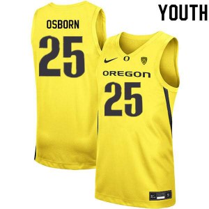 Youth Luke Osborn Yellow Ducks #25 Basketball College Jerseys