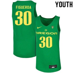 Youth LJ Figueroa Green Oregon #30 Basketball University Jersey