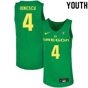 Youth Eddy Ionescu Green Ducks #4 Basketball Stitched Jerseys
