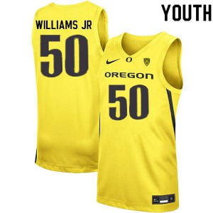 Youth Eric Williams Jr. Yellow Oregon #50 Basketball College Jerseys