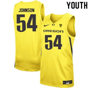 Youth Will Johnson Yellow Ducks #54 Basketball Alumni Jersey
