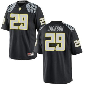 Youth Adrian Jackson Black Oregon Ducks #29 Football Game Embroidery Jerseys