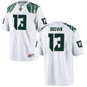 Youth Anthony Brown White Ducks #13 Football Game Player Jersey