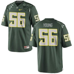 Youth Bryson Young Green Oregon Ducks #56 Football Replica Stitched Jerseys