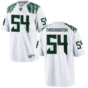 Youth Calvin Throckmorton White University of Oregon #54 Football Authentic Embroidery Jersey