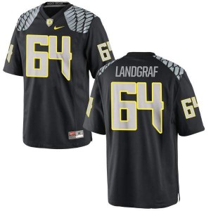 Youth Charlie Landgraf Black Oregon Ducks #64 Football Authentic Embroidery Jersey