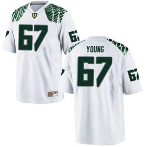 Youth Cole Young White University of Oregon #67 Football Game Football Jersey