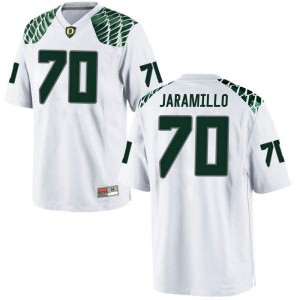 Youth Dawson Jaramillo White Oregon Ducks #70 Football Game Embroidery Jersey
