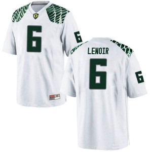 Youth Deommodore Lenoir White UO #6 Football Game High School Jerseys