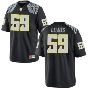 Youth Devin Lewis Black Oregon Ducks #59 Football Replica Stitched Jersey
