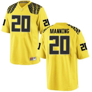 Youth Dontae Manning Gold Ducks #20 Football Replica University Jersey