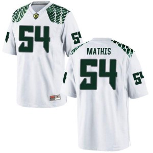 Youth Dru Mathis White Oregon #54 Football Replica Stitched Jersey