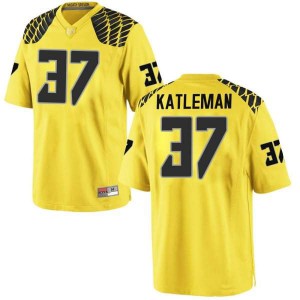 Youth Henry Katleman Gold University of Oregon #37 Football Replica Stitch Jerseys