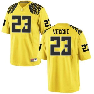 Youth Jack Vecchi Gold Oregon #23 Football Replica Embroidery Jersey