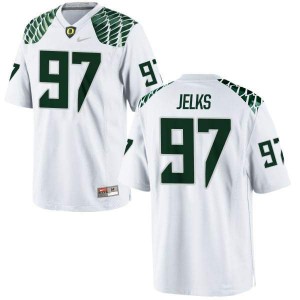 Youth Jalen Jelks White Oregon #97 Football Authentic Official Jerseys