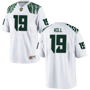 Youth Jamal Hill White Oregon Ducks #19 Football Game NCAA Jerseys