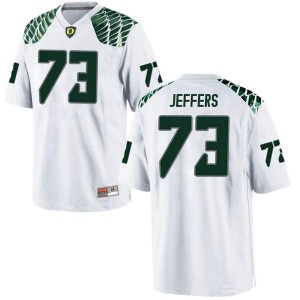 Youth Jaylan Jeffers White Ducks #73 Football Replica Official Jersey