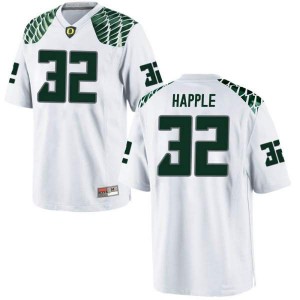 Youth Jordan Happle White University of Oregon #32 Football Replica Stitched Jerseys