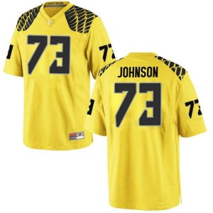 Youth Justin Johnson Gold Oregon #73 Football Game Stitch Jersey