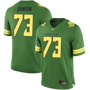 Youth Justin Johnson Green UO #73 Football Game Stitched Jersey