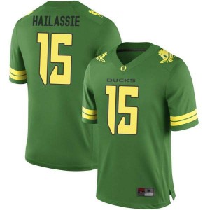 Youth Kahlef Hailassie Green Oregon Ducks #15 Football Game Embroidery Jersey
