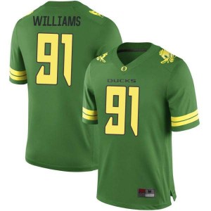 Youth Kristian Williams Green Oregon #91 Football Replica University Jersey