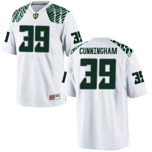 Youth MJ Cunningham White Oregon #39 Football Game Stitch Jersey
