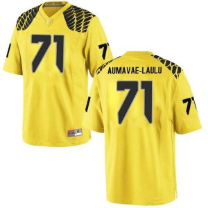 Youth Malaesala Aumavae-Laulu Gold Oregon #71 Football Game Embroidery Jersey
