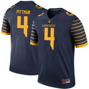 Youth Mycah Pittman Navy Oregon #4 Football Legend Embroidery Jerseys