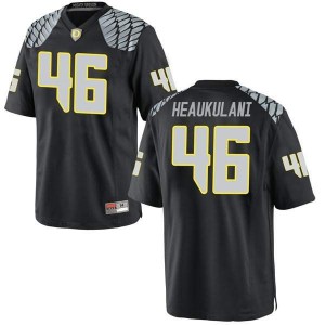 Youth Nate Heaukulani Black Oregon Ducks #46 Football Replica College Jersey