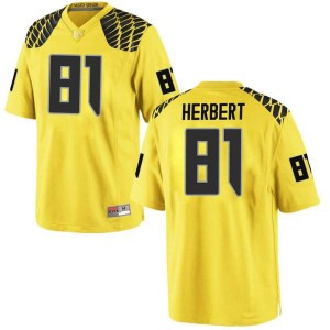 Youth Patrick Herbert Gold University of Oregon #81 Football Game Official Jersey