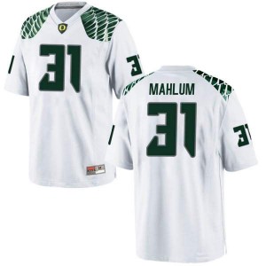Youth Race Mahlum White UO #31 Football Replica Embroidery Jersey