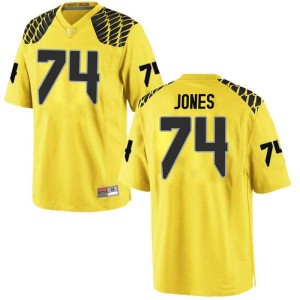Youth Steven Jones Gold University of Oregon #74 Football Game Stitched Jersey