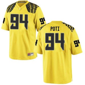 Youth Sua'ava Poti Gold UO #94 Football Game Embroidery Jersey