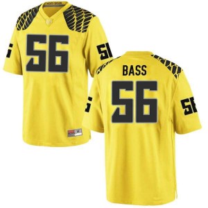 Youth T.J. Bass Gold Oregon #56 Football Game Official Jerseys