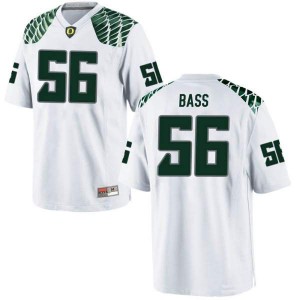 Youth T.J. Bass White University of Oregon #56 Football Replica Stitched Jerseys